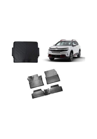 Citroen C5 Aircross 2019+Rizline 3D Havuzlu Paspas  Bagaj Havuzu Set