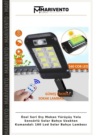Özel Seri Dış Mekan Yürüyüş Yolu Sensörlü Solar Bahçe Uzaktan Kumandalı 160 Led Solar Bahçe Lambası