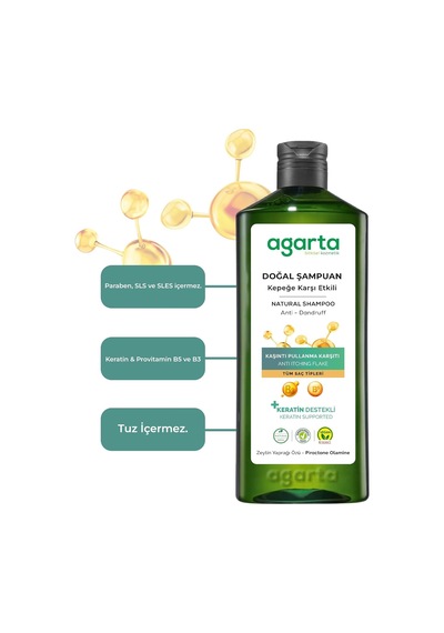 Doğal Şampuan, Kepeğe Karşı Etkili, 400 Ml, Vegan Agrt8699943340742