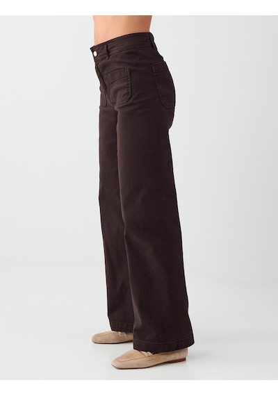 Jimmy Key Acı Kahve Cep Detaylı Pamuk Karışımlı Denim Pantolon 6ww188464803 Acı Kahverengi