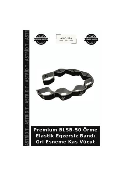 Premium Blsb-50 Örme Elastik Egzersiz Bandı Gri Esneme Kas Vücut