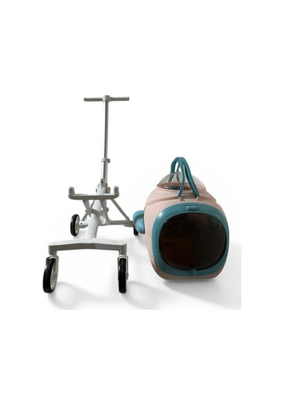 Ewox Astronot Model Fanlı Evcil Hayvan Taşıma Arabası P50-p - Pembe Turkuaz