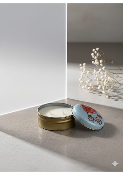 Boho Bloom Gül & Yasemin Kokulu El Yapımı Soya Mumu Happy Blaze Candle Beyaz Kırmızı