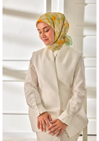 Silk Home Velora Eşarp 161001-30 Su Yeşili, Turuncu, Sarı, Yeşil