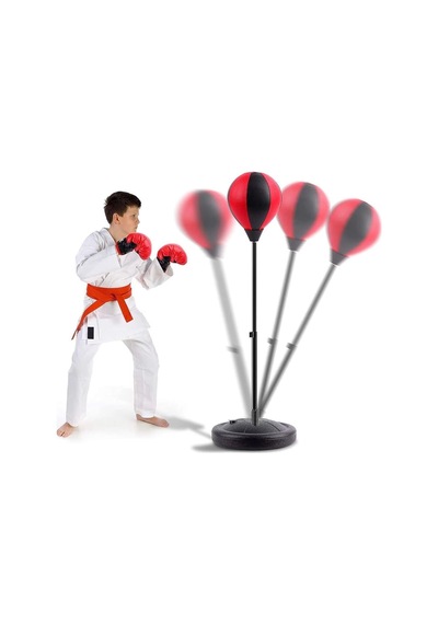 Clifton Boks Standı 90-120 Cm, Refleks Topu, Eldiven Seti, Siyah Çok Renkli