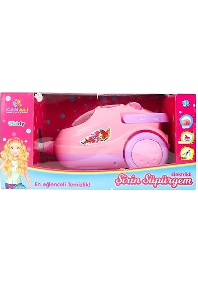 Can Ali Toys Oyuncak Pilli Elektrikli Şirin Süpürge Makinesi Ses Efektli Pembe