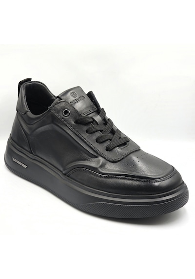 Greyder 64821 6k Siyah Hakiki Deri Erkek Casual Sneaker Ayakkabı