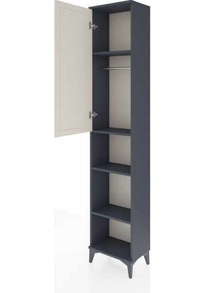 Arges Dolap 4 Raflı Tek Kapaklı Tek Askılı 44x30x221 Antrasit-aytaşı Antrasit