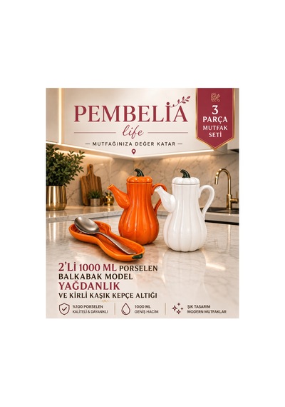3 Lü Set 2 Li Turuncu Ve Beyaz Herbiri Porselen 1000 Ml Yağdanlık Ve Turuncu Porselen Kaşık Altlığı Turuncu Turuncu