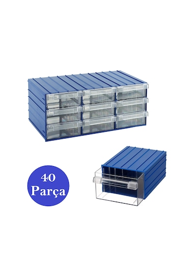 Venoa Ds20şeffaf Çekmeceli Avadanlık Parça Kutusu 40 Parça 100x140x52 Mm