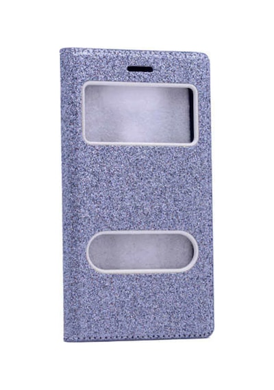 Fibaks iPhone 6/6s Uyumlu Kılıf Kapaklı Simli Parlak Lüks Koruyucu 360 Kapak Gümüş