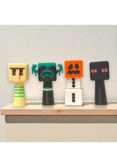 Minecraft Sprunki Figür 4 Adet 7 Cm Warden, Kar Golemi, Enderman, İron Golem