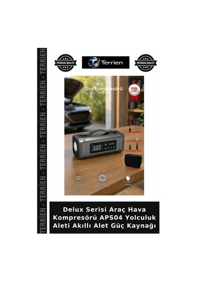 Delux Serisi Araç Hava Kompresörü Aps04 Yolculuk Aleti Akıllı Alet Güç Kaynağı