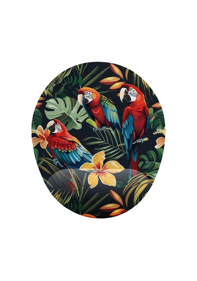 Papağan Desenli Bilek Destekli Mouse Pad