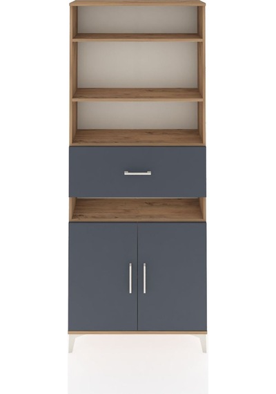 Arges Dolap 5 Raflı Tek Çekmeceli 2 Kapaklı 88x30x221 Çam-ant... Çam