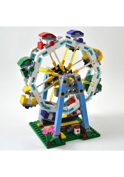 Dönme Dolap Yapım Blokları Oyuncak Seti 660 Parça Moc Uyumlu, Lunapark Serisi Eğitici İnşa Seti