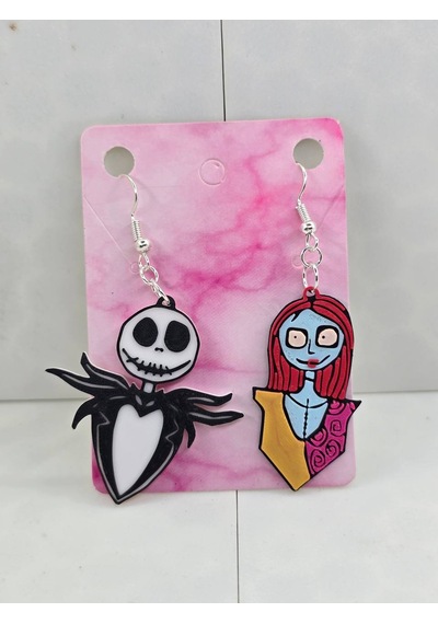 Jack Skellington, Sally Ve Zero Küpe Seti - Noel Gecesi Kabusu The Nightmare Before Christmas Temalı 5 Adet Küpe Beyaz