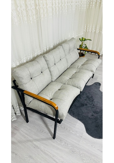Madame Home Karanfil Balkon, Bahçe, Cafe - Metal Kanepe Koltuk Takımı 3 Lü Açık Gri Madame Home Karanfil Balkon, Bahçe, Cafe - Metal Kanepe Koltuk Takımı 3 Lü Açık Gri