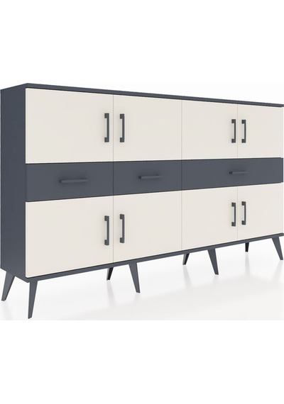 Arges Konsol 5 Raflı 3 Çekmeceli 8 Kapaklı 176x30x99 Antrasit-aytaşı/antrasit Aytası/antrasıt - Antrasıt Arges Konsol 5 Raflı 3 Çekmeceli 8 Kapaklı 176x30x99 Antrasit-aytaşı/antrasit Aytası/antrasıt - Antrasıt