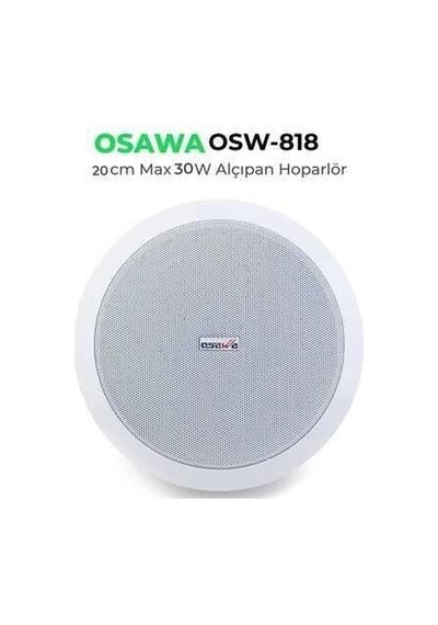 Osawa Osw-818 Trafolu 20 Cm Beyaz Alçıpan Tavan Hoparlörü