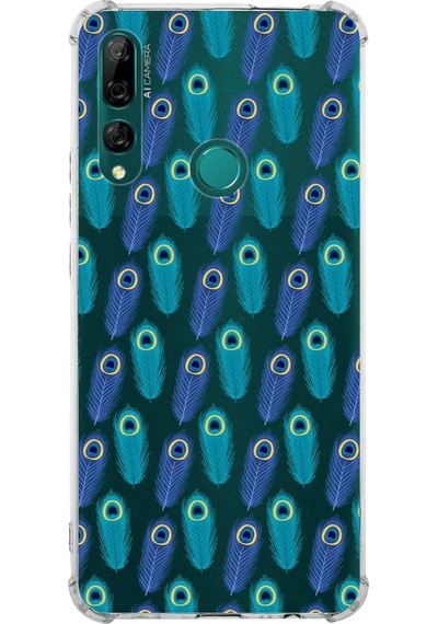 Prinrify Huawei Y9 Prime 2019 Uyumlu Nazar Boncuğu 4 Baskılı Şeffaf Köşe Korumalı Antişok Kılıf