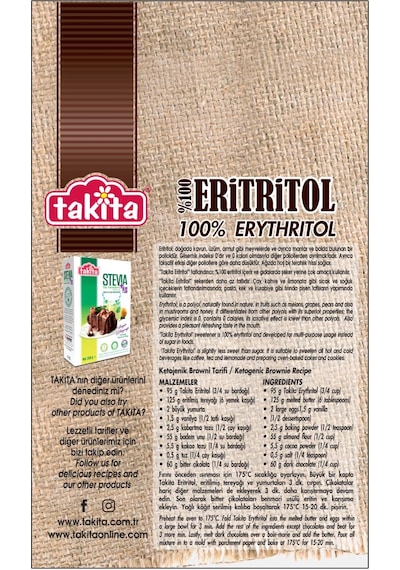 Takita Eritritol Bazlı Sofralık Tatlandırıcı 400 G Ery