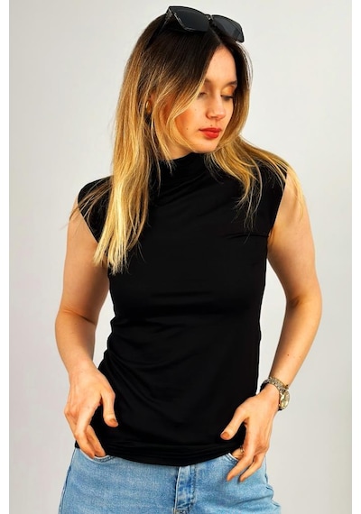 Kadın 4lü Yarım Balıkçı Kolsuz Sıfır Kol Body Siyah - Beyaz