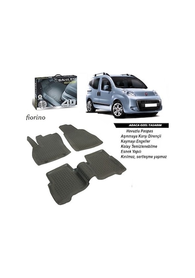 Sahler Fiat Fiorino 2012 Havuzlu Paspas 4.5D Tam Uyumlu