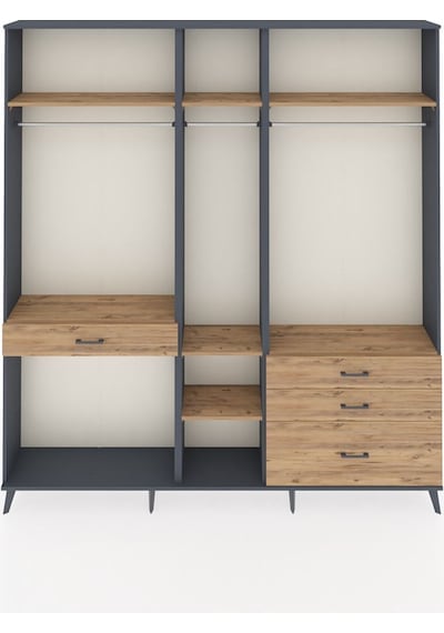 Arges Dolap 7 Raflı 4 Çekmeceli 3 Askılı 220x30x243 Antrasit-çam/çam Atlas Çam/atlas Çam Arges Dolap 7 Raflı 4 Çekmeceli 3 Askılı 220x30x243 Antrasit-çam/çam Atlas Çam/atlas Çam