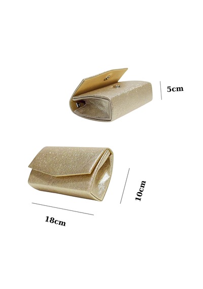 Smooth Bags Kristal Gold Kadın Abiye El Çantası Ve Zincir Omuz Askılı Omuz Çantası Altın