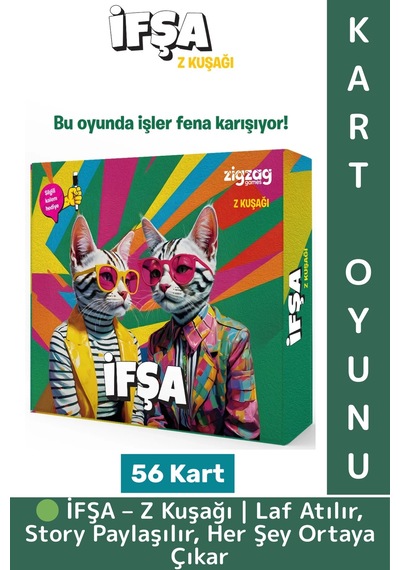 Eğlenceli Kız Erkek Grup Arkadaş Ortamı Genç Nesil Yeni Dönem Komik Kart Oyunu İfşa-z Kuşağı 56 Kart