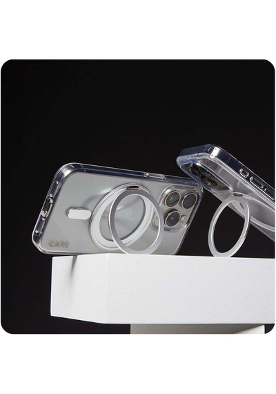 Care By Panzerglass Apple Uyumlu iPhone 16 Pro Feature Kickstand & Magsafe - Gümüş Kılıf Gümüş