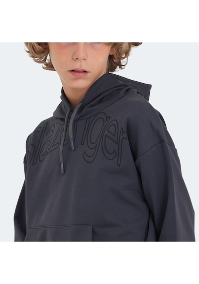 Slazenger LETTO Çocuk Kapüşonlu Cepli Koyu Gri Sweatshirt