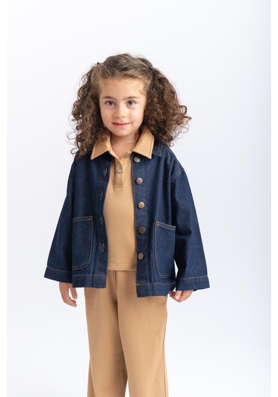 Oliven The Kid Oliventhekid Unisex Cepli Koyu Yıkama Kot Ceket Mavi Mavi