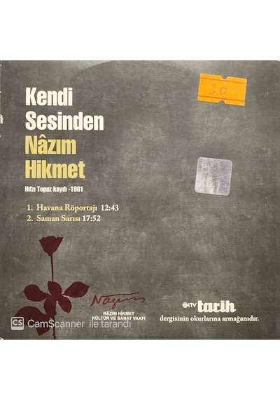 Plak Değildir Cd Dir Cd Kendi Sesinde Nazım Hikmet Cd