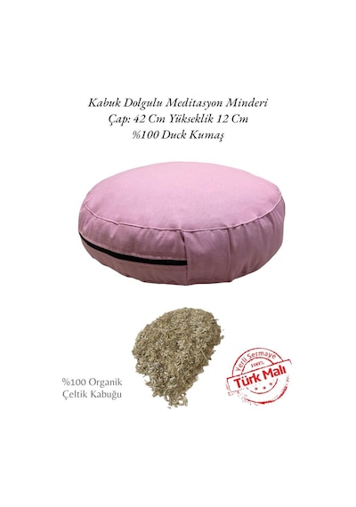 Remege Kabuk Dolgulu Duck Kumaş Meditasyon Minderi Pembe P1 Pembe