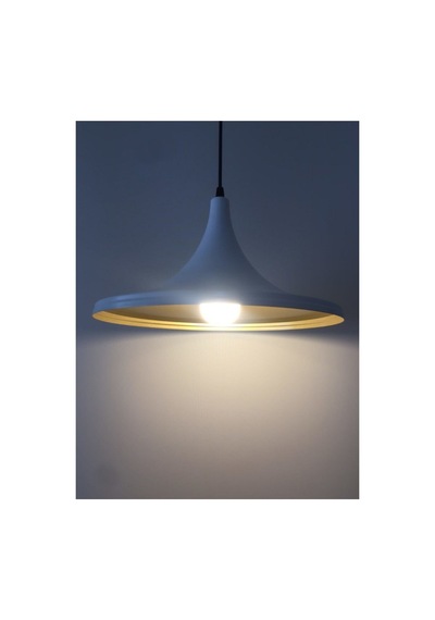 S Retro Beyaz Içi Sarı Metal Sarkıt 36 Cm Siyah