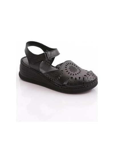 Venüs 24028800y Kadın Deri Sandalet Siyah