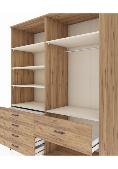 Kronos Gardrop 6 Raflı 5 Çekmeceli Tek Askılı 176x59x221 Çam-aytaşı/çam Aytaşı/çam Kronos Gardrop 6 Raflı 5 Çekmeceli Tek Askılı 176x59x221 Çam-aytaşı/çam Aytaşı/çam