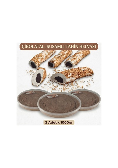 Gurme Susamlı Çikolatalı Tahin Helvası 1 Kg 3 Adet Avantaj Paketi