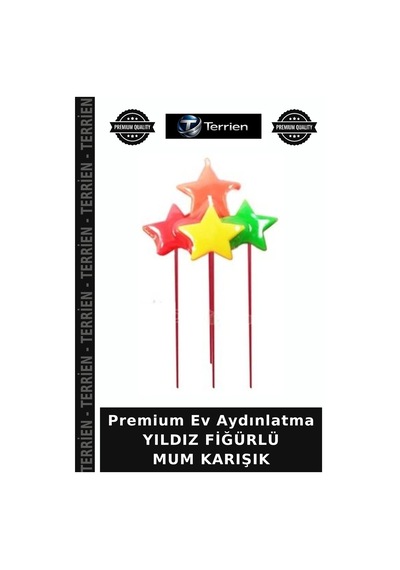 Premium Ev Aydınlatma Yıldız Fiğürlü Mum Karışık Çok Renkli