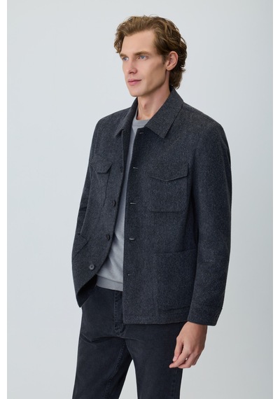 Morven Erkek Füme Trend Yünlü Safari Model Dinamik Fit Gömlek Ceket 27ks022001050 Füme Morven Erkek Füme Trend Yünlü Safari Model Dinamik Fit Gömlek Ceket 27ks022001050 Füme