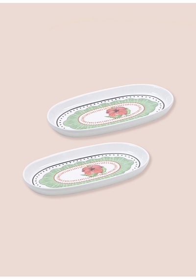 The Mia Spring Oval Servis 2li 26 Cm Çok Renkli