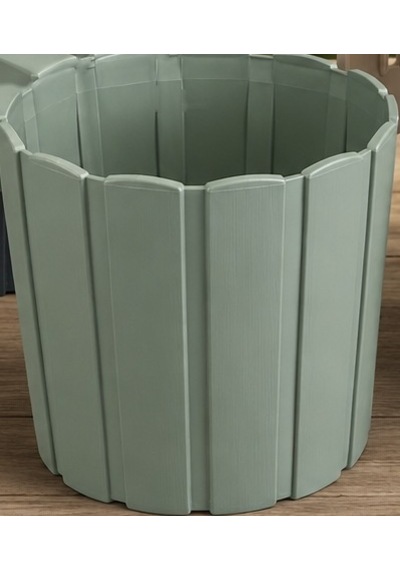 Storeşahin 3d Baskı Askılı Balkon Saksısı Dikey Çizgili Dekoratif Çiçek Ve Aromatik Bitki Saksısı - Adaçayı Yeşili Shn0720