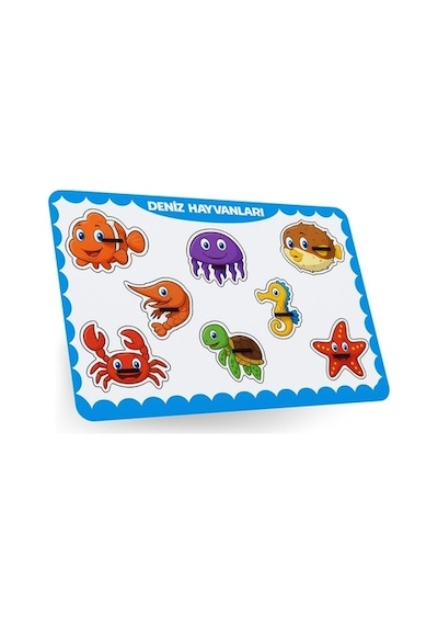 Deniz Hayvanları Temalı 8 Parça Ahşap Puzzle Eğitici