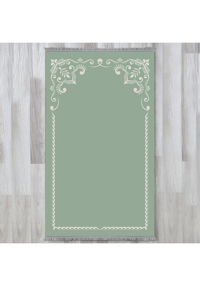 Evaşk Namazlık Dokuma Halı Kaymaz Muslumana Seccade66x113 Açık Yeşil EVASK811C66