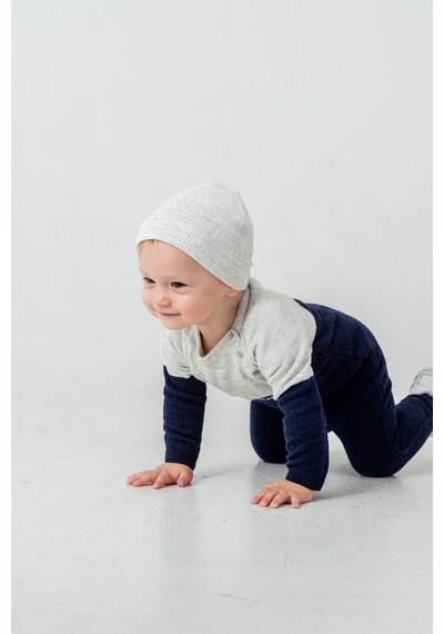 Babyhola Çocuk Teddy Bear Detay Kazak Pantolon Bere Triko Kışlık Takım 22113 Lacivert