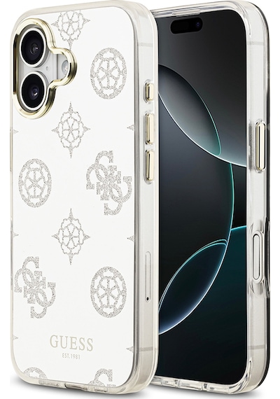 Apple Uyumlu iPhone 17 Kılıf Guess Lisanslı Metal Kamera Çerçeveli Simli Peony Aynalı Kapak Gümüş Gümüş