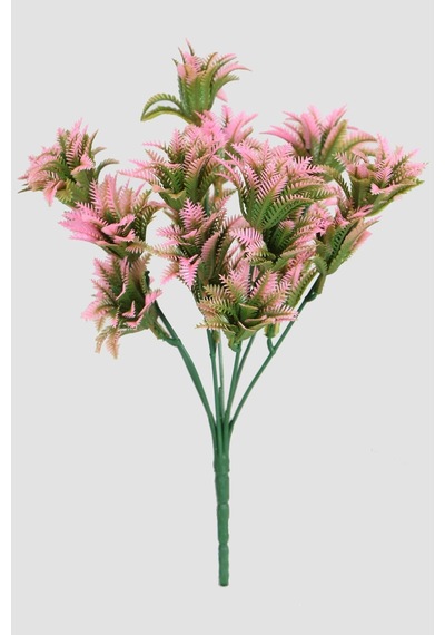 Yapay 7 Dal Plastik Mini Sıkas Demeti 28 Cm Pembe