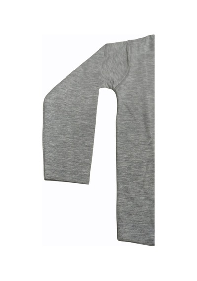 Özdemirli Bebe Basic Düz Bisiklet Yaka Uzun Kollu Likralı Badi Sweat T-shirt Gri